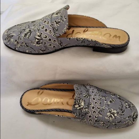 Sam Edelman Blue Fabric Printed Mules Slip-On - Picture 5 of 5